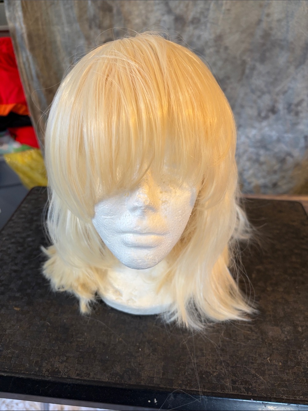 Blonde Synthetic Wig with Fringe - Classic Light Blonde